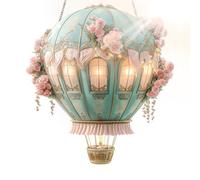 Lanterna mongolfiera solare con fiamma ciondolo decorativo 2D in