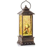 Lanterna musicale a forma di Babbo Natale con luci a LED a batteria, alimentata tramite USB e con luce natalizia a forma rettangolare