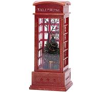 Lanterna natalizia a forma di globo di neve, per cabina telefonica, lanterna illuminata con cristallo nella cabina telefonica, lanterne decorative natalizie, per il tavolo di Natale, centrotavola per