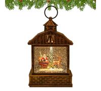 Lanterna natalizia a forma di globo di neve, piccola lanterna decorativa per la stanza, lanterna natalizia a forma di globo di neve, lanterna illuminata con glitter per decorazioni natalizie