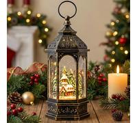 Lanterna natalizia a forma di palla di neve, illuminata da chiesa, musicale, lanterna d'acqua e neve, decorazione per la casa e regalo, alimentata a batteria o USB