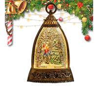 Lanterna Natalizia Con Globo Di Neve - Decorazione Illuminata A LED, Lampada Con Movimento Vorticoso Scintillante, Scena Di Babbo Natale E Renne, Display Luminoso Con Ornamenti Invernali Per Feste, Ri