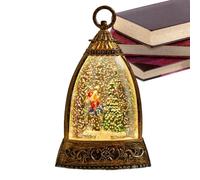 Lanterna natalizia luminosa a forma di globo di neve, scintillante, a batteria, decorazione per le vacanze per casa, ufficio, feste, scrivania, stanza, anziani, compleanni, notte, giardino, fattoria