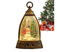Lanterna natalizia luminosa a forma di globo di neve, scintillante, a batteria, decorazione per le vacanze per casa, ufficio, feste, scrivania, stanza, anziani, compleanni, notte, giardino, fattoria