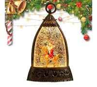Lanterna natalizia luminosa a forma di globo di neve, scintillante, a batteria, decorazione per le vacanze per casa, ufficio, feste, scrivania, stanza, anziani, compleanni, notte, giardino, fattoria