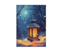 Lanterna natalizia su neve bandiera da giardino su entrambi i lati per esterni decorazione per casa colonica decorativa 71 x 101 cm