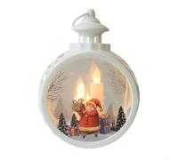 Lanterna natalizia vintage con candela senza fiamma, perfetta per una decorazione sicura e calda per le vacanze, per migliorare l'atmosfera festiva (vecchio bianco)