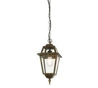 Lanterna pendente New Orleans, oro nero e vetro, IP44