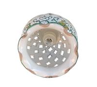 LANTERNA PER LAMPADARIO IN CERAMICA DI VIETRI DECORATO A MANO FLOREALE VERDE
