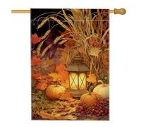 Lanterna per raccolto autunnale, bandiere da giardino, foglie di zucca arancioni, bandiere per la decorazione della casa, double face in iuta, decorazione per prato esterno, 71 x 101 cm