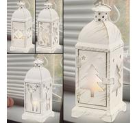 Lanterna piccola lanterna a batteria Lanterna natalizia natalizia all'interno Lanterna natalizia in bianco Shabby Chic, 1x stella 1x abete 1x renna 1x angelo, 1x LED, LxA 7 x 19, set di 4