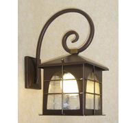 LANTERNA PLAFONIERA LAMPADA APPLIQUE A MURO GRETA 20X35x50 FERRO BATTUTO