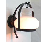 LANTERNA PLAFONIERA LAMPADA APPLIQUE DA PARETE COUNTRY CM.21x17x18 NERO