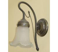 LANTERNA PLAFONIERA LAMPADA APPLIQUE DA PARETE OLIVA CM15X21XH27 OTTONE BRONZATO