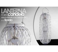 LANTERNA PORTA CANDELA INTRECC. BAMBU BICCH. VETRO BASE TONDA 106 CM ARY -695605