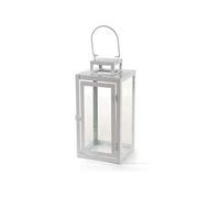 GICOS SRL Lanterna Porta Candele 15 * 15 * 32 cm in Metallo Bianco Serie Industrial 765018