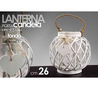 LANTERNA PORTACANDELA CASA GIARDINO EVENTI LEGNO TEA LIGHT VETRO CUORE 2616 cm