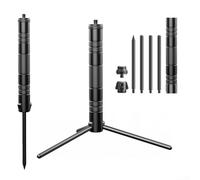 Lanterna portatile da campeggio in alluminio, supporto stabile con chiodo di messa a terra per escursioni all'aperto, adatta a dispositivi M6 1/4, nero