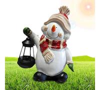 Lanterna Pupazzo Di Neve - Luce Notturna Solare Per Giardino Esterno | Ornamento Decorativo Creativo In Resina Con Pupazzo Di Neve Con Luce A LED | Lanterna Snowmann - Decorazione Natalizia Per Il Pra