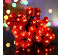 Lanterna rossa dal tramonto all'alba ad energia solare per il ponte del