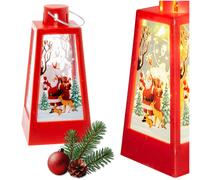 Lanterna rossa dell'Avvento con Babbo Natale per la vigilia di Natale dei bambin