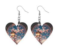 Lanterna rotonda splendido modello orecchini in legno per donne, gioielli vintage eleganti in legno, orecchini leggeri per matrimoni, feste, regalo di tutti i giorni, Circular, Legno, Legno