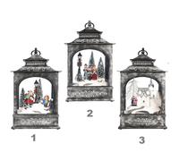 Lanterna Scenari Natalizi con Effetto Neve - Soggetti Assortiti