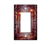 Lanterna singola copertura per interruttore della luce, autunnale romantico betulla foglie cadute autunno arancione plastica dimensioni standard piastra interruttore decorativo per camera da letto