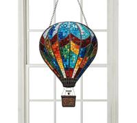 : Lanterna Solare a Forma di Mongolfiera con Effetto Fiamma - Lampada Decorativa con Fiamma Tremolante,Decorazione Esterna Appendibile Resistente Agli Agenti Atmosferici Per Giardino Balcone Feste