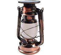 Lanterna solare a LED da campeggio con gancio, a batteria I Design rétro I dimmerabile, 23,5 cm I alloggiamento in metallo I bianco caldo rame