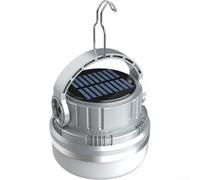 Lanterna solare a LED ricaricabile, impermeabile e compatta per uso esterno, perfetta per escursioni ed emergenze (grigio)