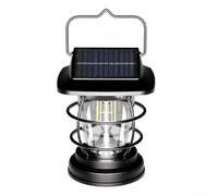 Lanterna solare classica per decorazione esterna e avventure, luce LED ricaricabile con grado di protezione IP65, lampada a sospensione portatile per patio, tenda e cortile