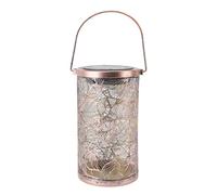 Lanterna Solare con Motivo a Foglia in Metallo IP65 Decorazione Esterna Impermeabile Lampada a Sospensione a LED per Patio, Portico per Giardino