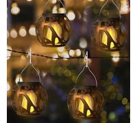 Lanterna Solare da Esterno,4 Pezzi Solare Fiamma Luci,Lampade Solari da Giardino,IP65 Impermeabile,LED Retrò Effetto Fiamma,LED Lampada Impermeabile Campeggio Lanterna,per Esterno,Giardino,Patio