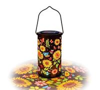 Lanterna Solare da Esterno - Decorazione Vintage a Lampada da Appendere - Lanterna Solare Con Luce Girasole Multicolore - Per Patio Cortile Portico Balcone Porta d'Ingresso Compleanno Inaugurazione Ca