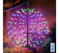 Lanterna Solare da Esterno, Metallo Luci Solari da Giardino 8 Modalità 120 LED Lampada Solare da Giardino Luci Solari Sospese Impermeabili con Telecomando per Matrimoni Natale Feste Patio Terrazza