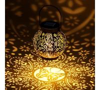 Lanterna Solare da Esterno Vintage, con Accensione Automatica, IP65 Impermeabile e Resistente al Sole, Luci Decorative a LED per Giardino, Terrazza, Patio, Cortile(1 Pezzi)