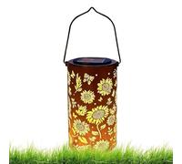 Lanterna Solare Da Giardino A Bagliore Di Girasole,Metallo Resistente alle Intemperie e Impermeabile | Lanterna Solare Da Giardino Con Girasole Colorato Decorazione,per Donne, Mamma, Nonna, Cortile Po