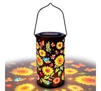 Lanterna solare da giardino a forma di girasole | Resistente alle intemperie - Lanterna solare colorata da giardino decorativa, per cortile, patio, portico, balcone, prato e sentiero