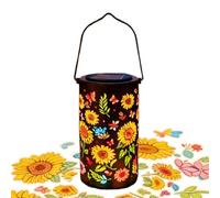 Lanterna solare da giardino colorata a forma di girasole - 2026 per esterni impermeabile IP55 luce in metallo | Lanterna solare decorativa luminosa per fattoria elegante | portico patio