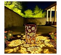 Lanterna solare da giardino colorata a forma di girasole impermeabile, in metallo, da appendere, con luce calda, lanterna decorativa a energia solare per patio, sentiero, cortile (Warm, 2 pezzi)