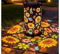 Lanterna Solare Da Giardino Colorata Con Bagliore Di Girasole, Lanterna Solare Da Esterno In Metallo Impermeabile IP65 Sospesa E In Piedi for Il Cortile Del Patio(Colorful)