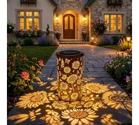 Lanterna solare da giardino colorata con bagliore di girasole, luce for patio e percorso a energia, calda for illuminare il tuo dopo tramonto,decorazioni(Warm,1pc)