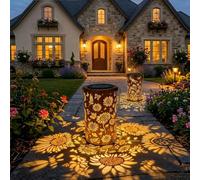 Lanterna solare da giardino colorata con bagliore di girasole, luce for patio e percorso a energia, calda for illuminare il tuo dopo tramonto,decorazioni(Warm,2pcs)