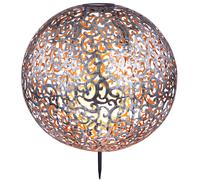 Lanterna solare da giardino luce solare a sfera oriental, luce LED plug-in IP44, punta terra, struttura in metallo grigio argento antico, 1x LED 3000K, PxH 40x50 cm
