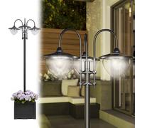 Lanterna solare da giardino Outsunny con 18 luci a LED bianche fredde 6000K Impermeabile Ip44 Sensore notturno Pathway 60X55X189Cm Nero