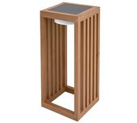 Lanterna solare decorativa LED bianco caldo CHENNAI in legno massello teak H50cm