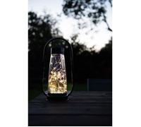 Lanterna solare - GARDEN ID Nera - Ø18 H34 cm - Batteria AAA - Autonomia 6-8 ore - Pratica maniglia.