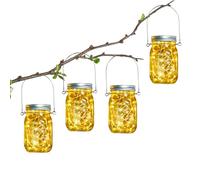 Lanterna solare giardino - 4 catene luminose 30 lampadine vaso con manico - Lampada solare impermeabile IP65 antiruggine esterno interno - Decorazione per feste, matrimoni, bar, gazebo, patio,