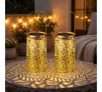 Lanterna Solare Lampada Esterni Foglie Effetto di Luce Giardino LED Bronzo 2x [EEK: Non valutato]